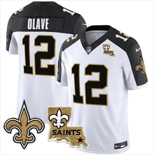 Men's New Orleans Saints #12 Chris Olave White F.U.S.E. With Patch Vapor Stitched Jersey